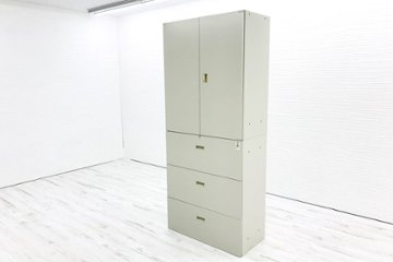 コクヨ ビジネスウォール キャビネット 中古 上下セット ラテラル書庫 収納家具 中古オフィス家具画像