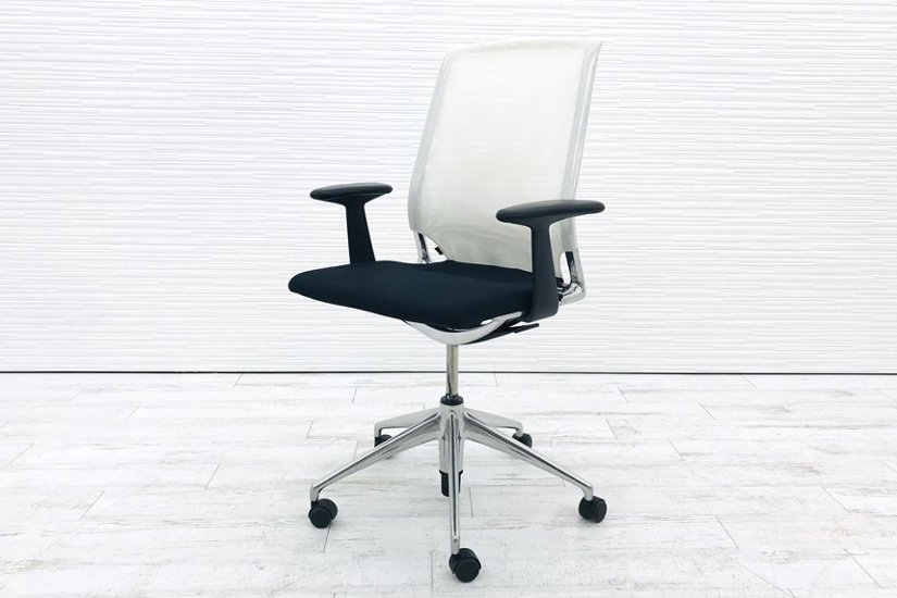 メダチェア 中古 ヴィトラ Vitra メダ MEDA  肘付 中古オフィス家具 座ブラック 背ホワイト画像