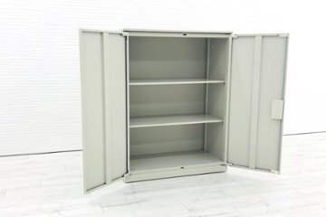 オカムラ 42シリーズ 両開き書庫 キャビネット 900×450×1180mm 中古キャビネット スチール書庫 中古オフィス家具 4233ZZ Z13画像