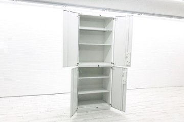 コクヨ エディア 中古キャビネット 両開き書庫 【上下セット】 900×500×2295㎜  収納家具 中古オフィス家具画像