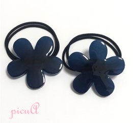 コズミックヘンプのお花＊ヘアゴム２個セットの画像