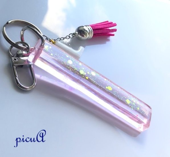 星影の柱～ピンク系／好きなアルファベットや数字を添えて画像