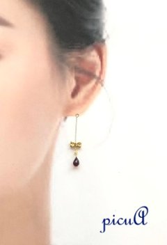 【1月SALE＊誕生石ガーネット】Ribbon Dropの画像