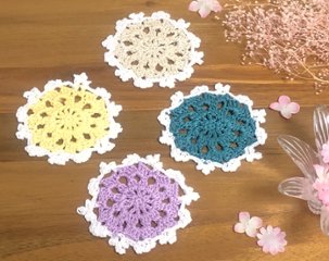 花灯り＊４枚セット／おばあちゃんの編み目の画像