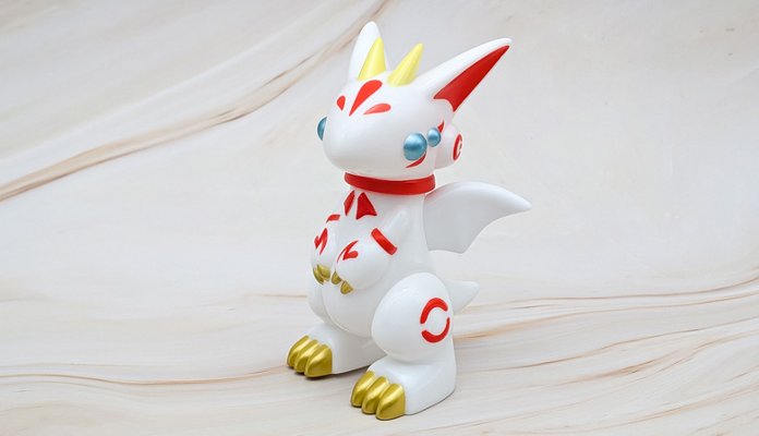 【ソフビ】 ドラネッツ 幼竜型 白狐の画像