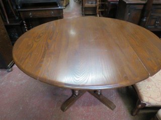 dt-17　1960年代イギリス製ビンテージ オーク アーコール社 ercol ラウンド ダイニングテーブル 丸テーブル 伸長式食卓 送料無料の画像