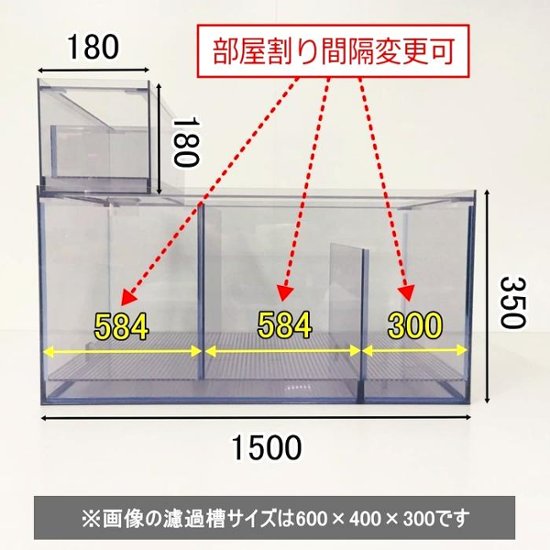 ウェット式濾過槽（ウールBOX付）（1500×500×350）画像