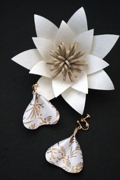 和紙の花びらピアス＆イヤリング｜cono-hana by SuperFlower画像