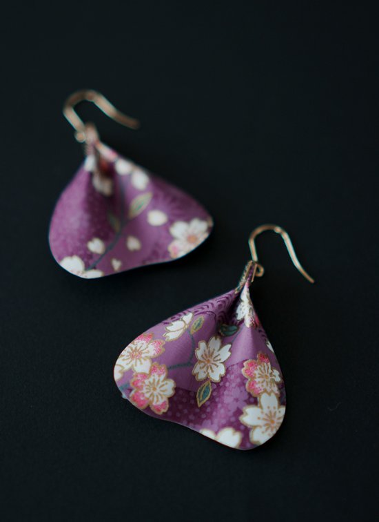 和紙の花びらピアス＆イヤリング（両耳用）｜MICOHANA by SuperFlower画像