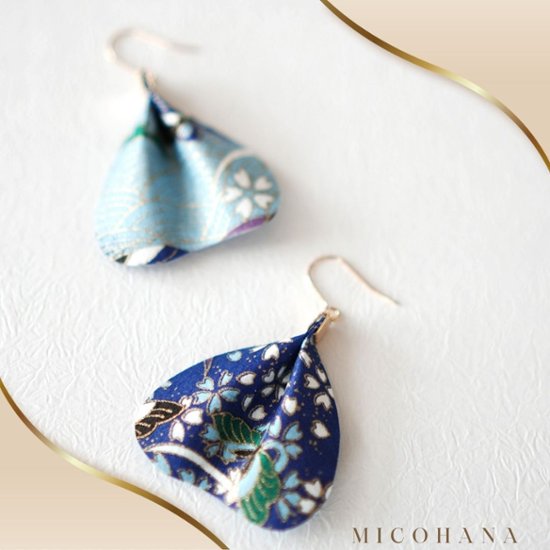 和紙の花びらピアス＆イヤリング（両耳用）｜MICOHANA by SuperFlower画像
