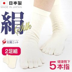 絹5本指靴下2足組の画像