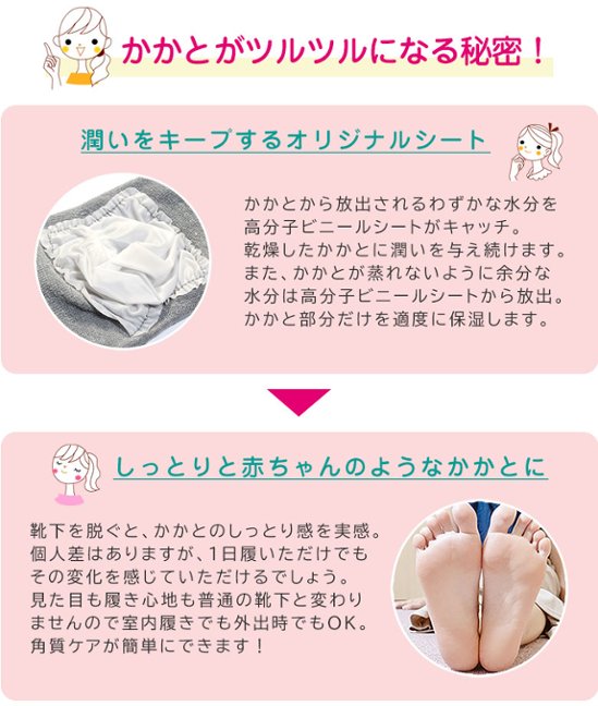 かかとツルツル靴下 薄手 足袋タイプ画像