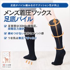 メンズ着圧ソックス足底パイル画像