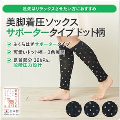 美脚着圧サポータータイプドット柄画像