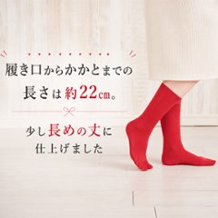 赤の綿5本指靴下画像