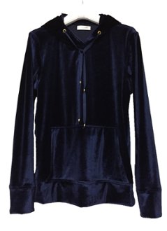 メンズ　ストレッチベロアパーカー画像
