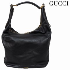 【中古】【良い】 GUCCI グッチ ハンドバッグ ショルダーバッグ レザー 黒色の画像