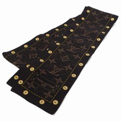 【中古】【非常に良い】 LOUIS VUITTON ルイ・ヴィトン バンドー・モノグラム ツイリー スカーフ ヘアバンド モノグラムロゴ シルク ダークブラウン画像