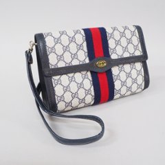 【中古】【良い】 OLDGUCCI オールドグッチ ヴィンテージグッチ アクセサリーコレクション シェリーライン ショルダーバッグ 1980年代 80's ネイビーの画像