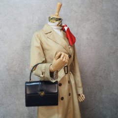 【中古】【良い】 OLDGUCCI オールドグッチ ヴィンテージグッチ ハンドバッグ 1970年代 70'S ネイビー画像