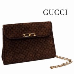 【中古】【良い】 OLDGUCCI オールドグッチ ヴィンテージグッチ スクエアGG チェーンショルダーバッグ 1970年代 70's ブラウンの画像