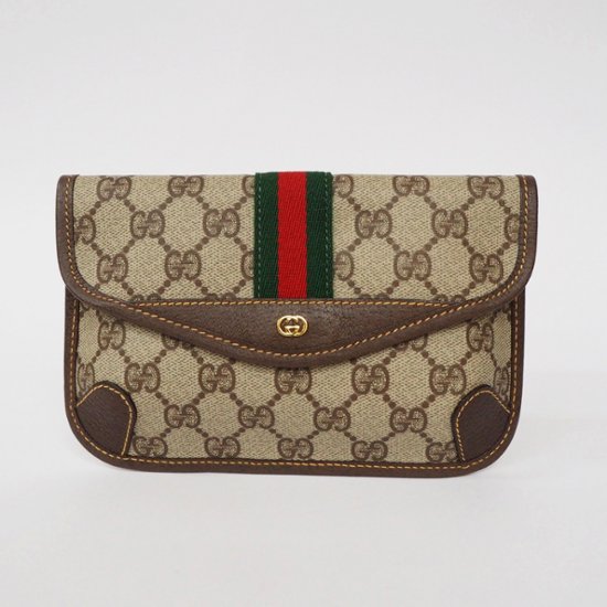 【中古】【非常に良い】 OLDGUCCI オールドグッチ ヴィンテージグッチ シェリーライン ポーチ 1970年代画像