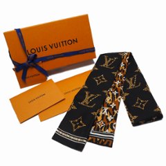 【中古】【非常に良い】 LOUIS VUITTON ルイ・ヴィトン バンドー・ジャイアントモノグラム ツイリー スカーフ M73648画像