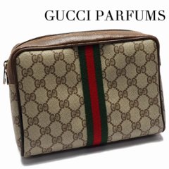 【中古】【良い】OLDGUCCI オールドグッチ GUCCIPARFUMS グッチパフューム シェリーライン クラッチバッグ コスメポーチ 化粧ポーチ 1972年 70'S の画像