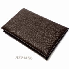 【中古】【ほぼ新品】 HERMES エルメス カルヴィ ヴォーエプソン 二つ折りカードケース コインケース パスケース 044164CK37の画像