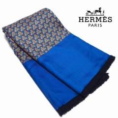 【中古】【非常に良い】 HERMES エルメス ショール ストール ミニフリンジマフラー 乗馬柄 シルク アンゴラの画像