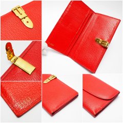 【中古】【良い】 OLDGUCCI オールドグッチ ヴィンテージグッチ 長財布 ベルトクリップ レッド 035･661･1664･0画像