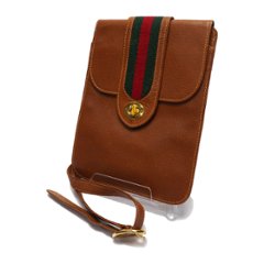 【中古】【良い】 OLDGUCCI オールドグッチ ヴィンテージグッチ ショルダーバッグ シェリーライン ブラウン 1970年代の画像