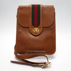 【中古】【良い】 OLDGUCCI オールドグッチ ヴィンテージグッチ ショルダーバッグ シェリーライン ブラウン 1970年代画像