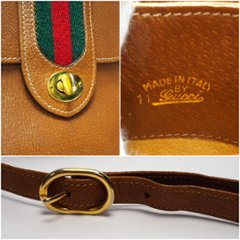 【中古】【良い】 OLDGUCCI オールドグッチ ヴィンテージグッチ ショルダーバッグ シェリーライン ブラウン 1970年代画像